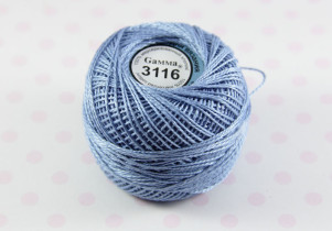 Пряжа Ирис 100% хлопок 10г 82м №3116 голубой