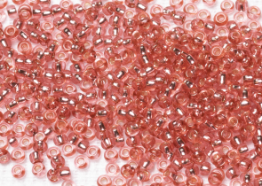 Бисер Чехия круглый 10/0 50г 07722 гранатовый розовый с серебряным прокрасом