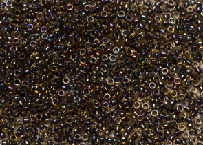 Бисер Япония круглый 11/0 10г 0245 нарцисс/чёрный радужный, окрашенный изнутри