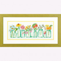"DIMENSIONS" наборы для вышивания 70-35310 "Цветы в баночках" 18 x 46 см